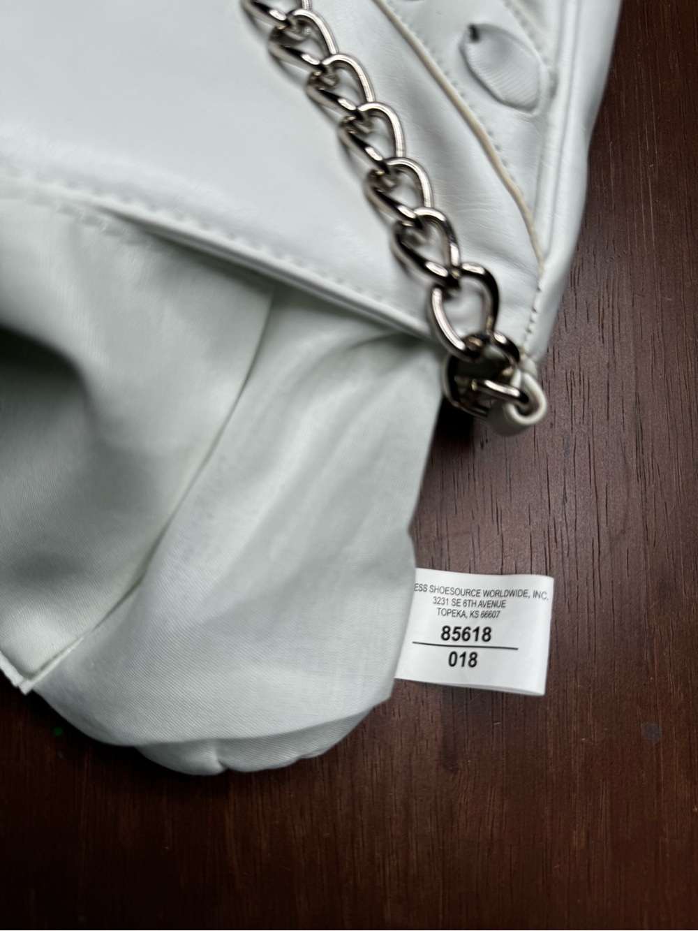 Y2K Payless White Bow Chain Shoulder Bag Coquette Mini Purse - Picture 5 of 6